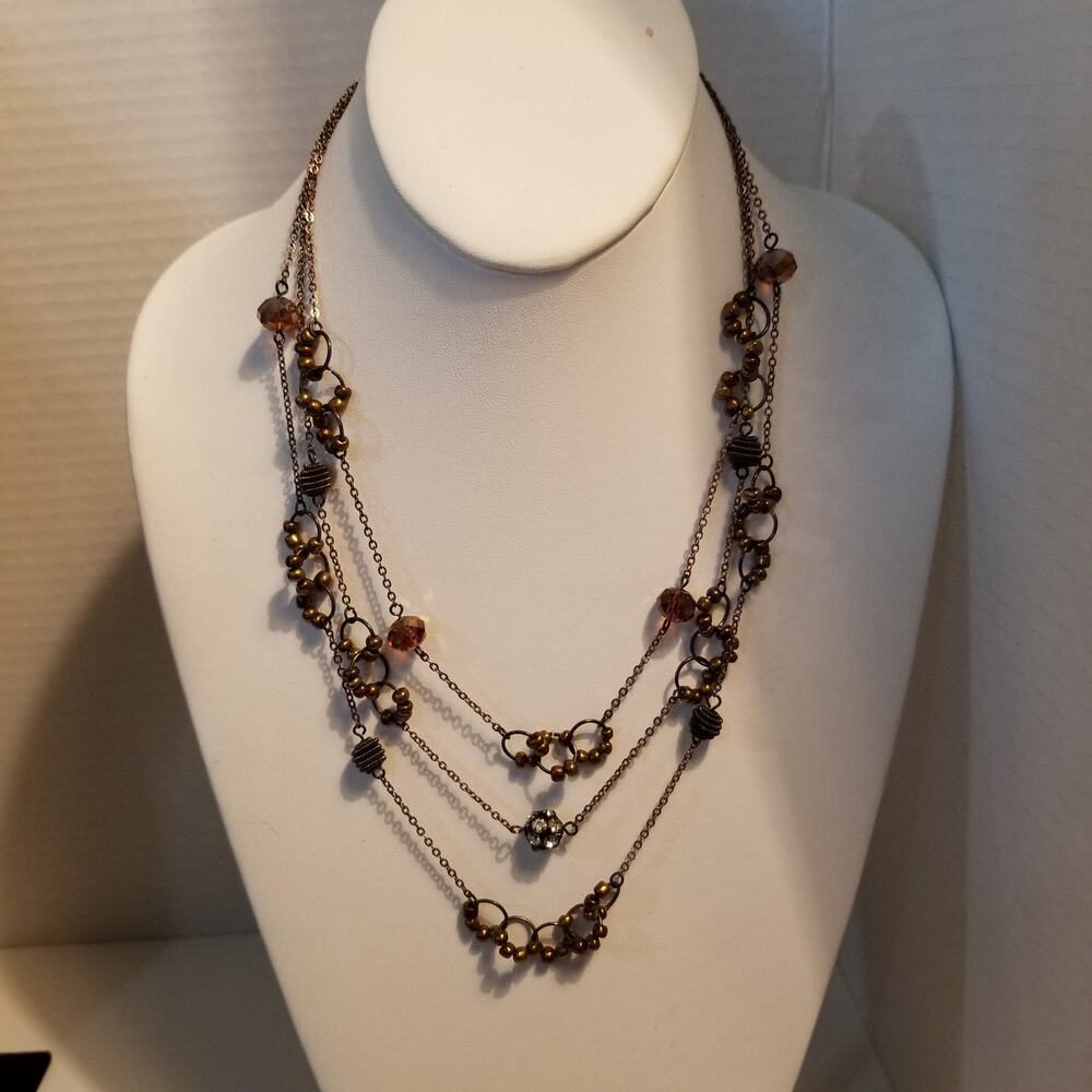 Maurices bronze tone necklace 3 strand (18" shortest 22") with 3" extension